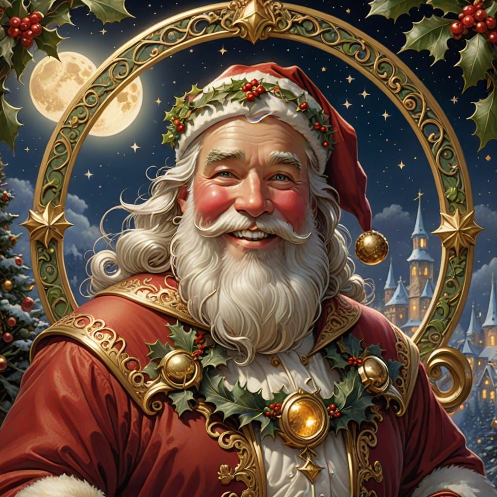 Art Nouveau Santa Claus Coat of Arms