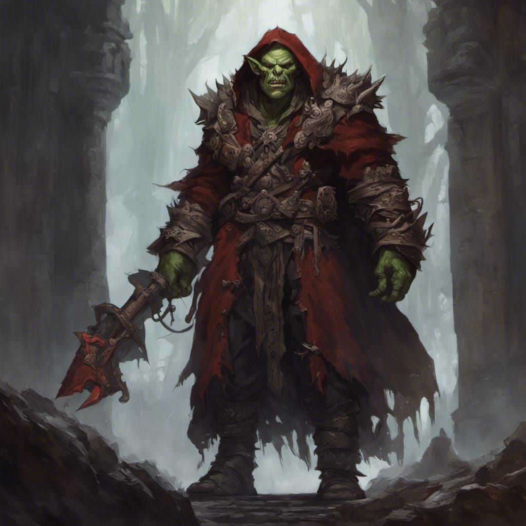 Orc Necromancer Concept Art: Dark Fantasy RPG