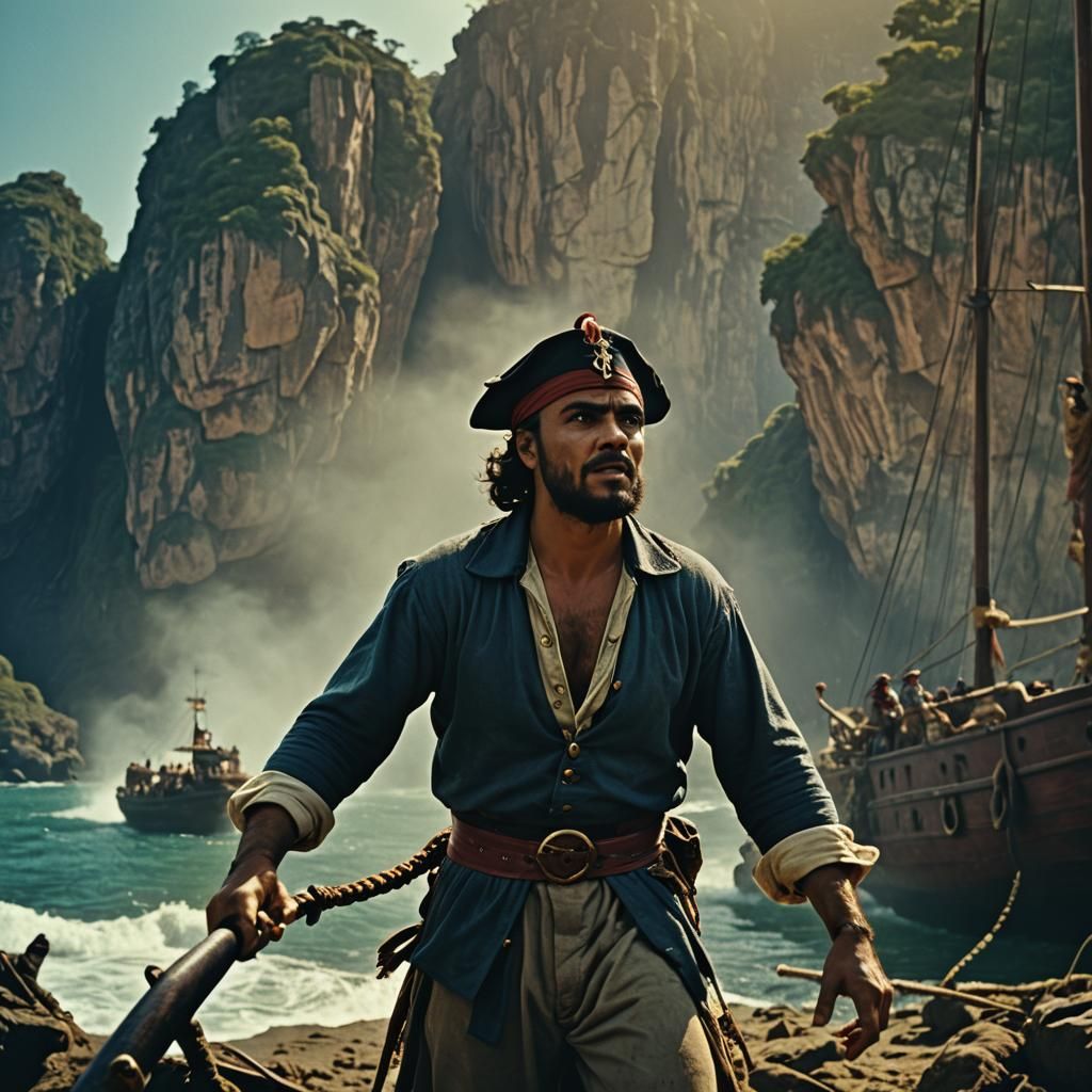 Cinematic Film Still of Sinbad the Sailor