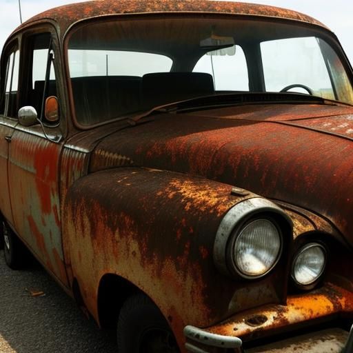 Bird's Nest in Rusted Car