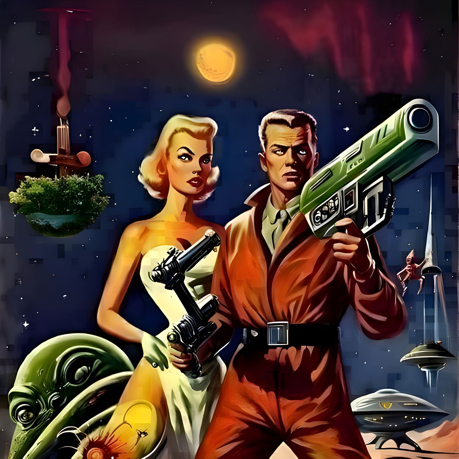 Princess of Mars in Retro Sci-Fi Style