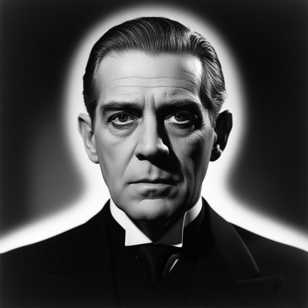 Dramatic Portrait in Black and White Film Still