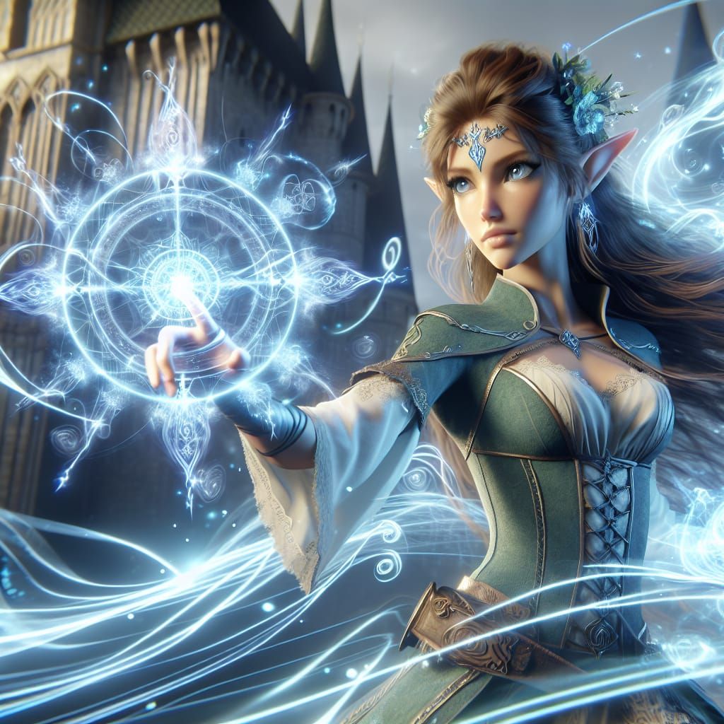 Elven Girl Summons Lightning in Pre-1912 Animation