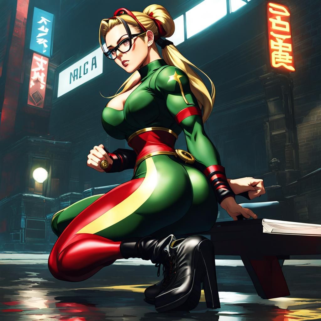 Cammy from Street Fighter Wearing Glasses