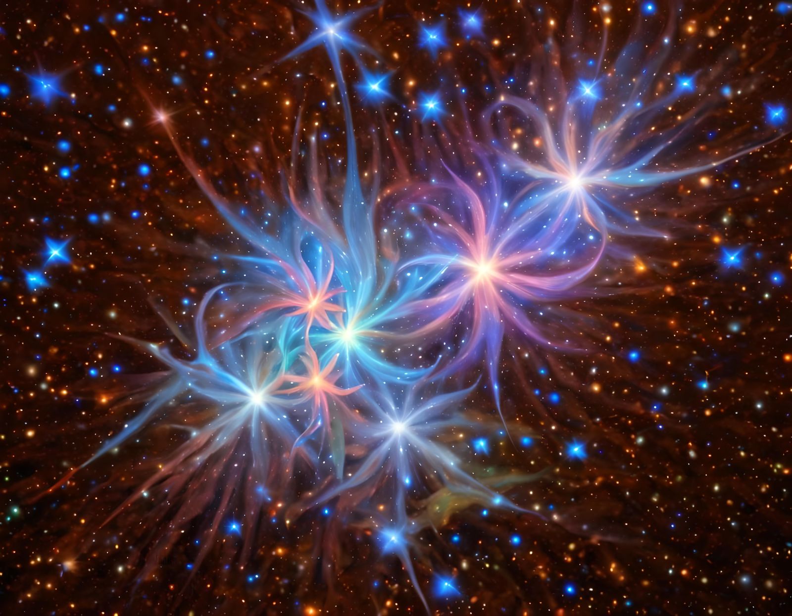 Spectacular Star Cluster in Impasto Oil Style