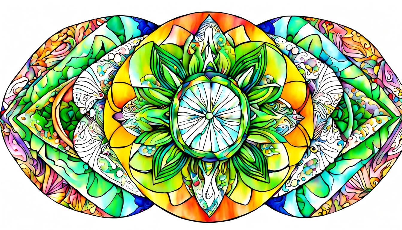 Tropical Flora in Quantum Zentangle Style