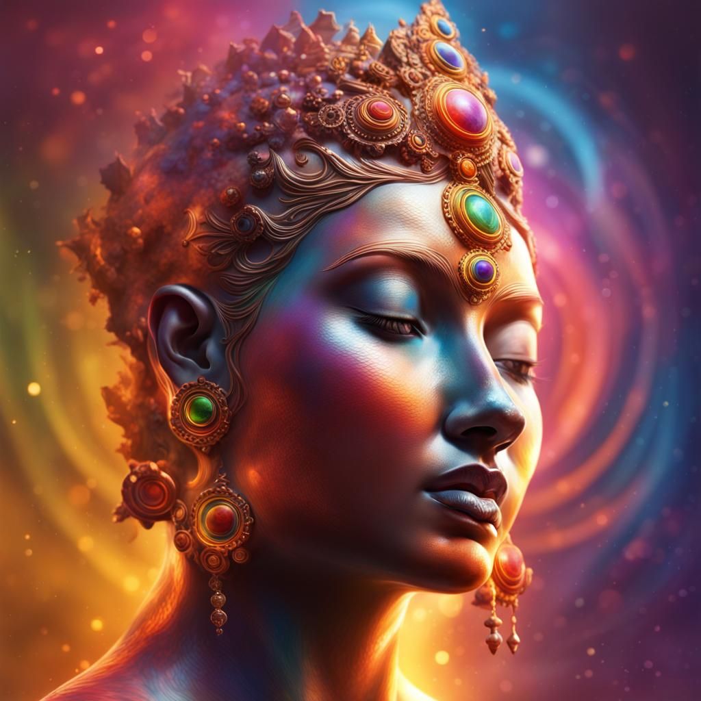 Chakra Healing Energy in Splash Art Style