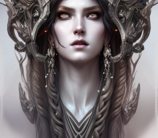 Goddess Hel Digital Illustration in Hyperrealism