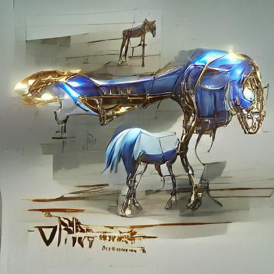 Futuristic Metal Horse Concept Art
