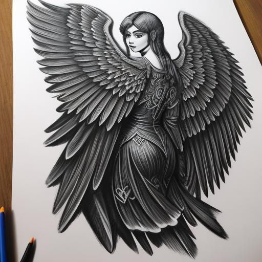 Angel Wings Coloring Book Stencil Art