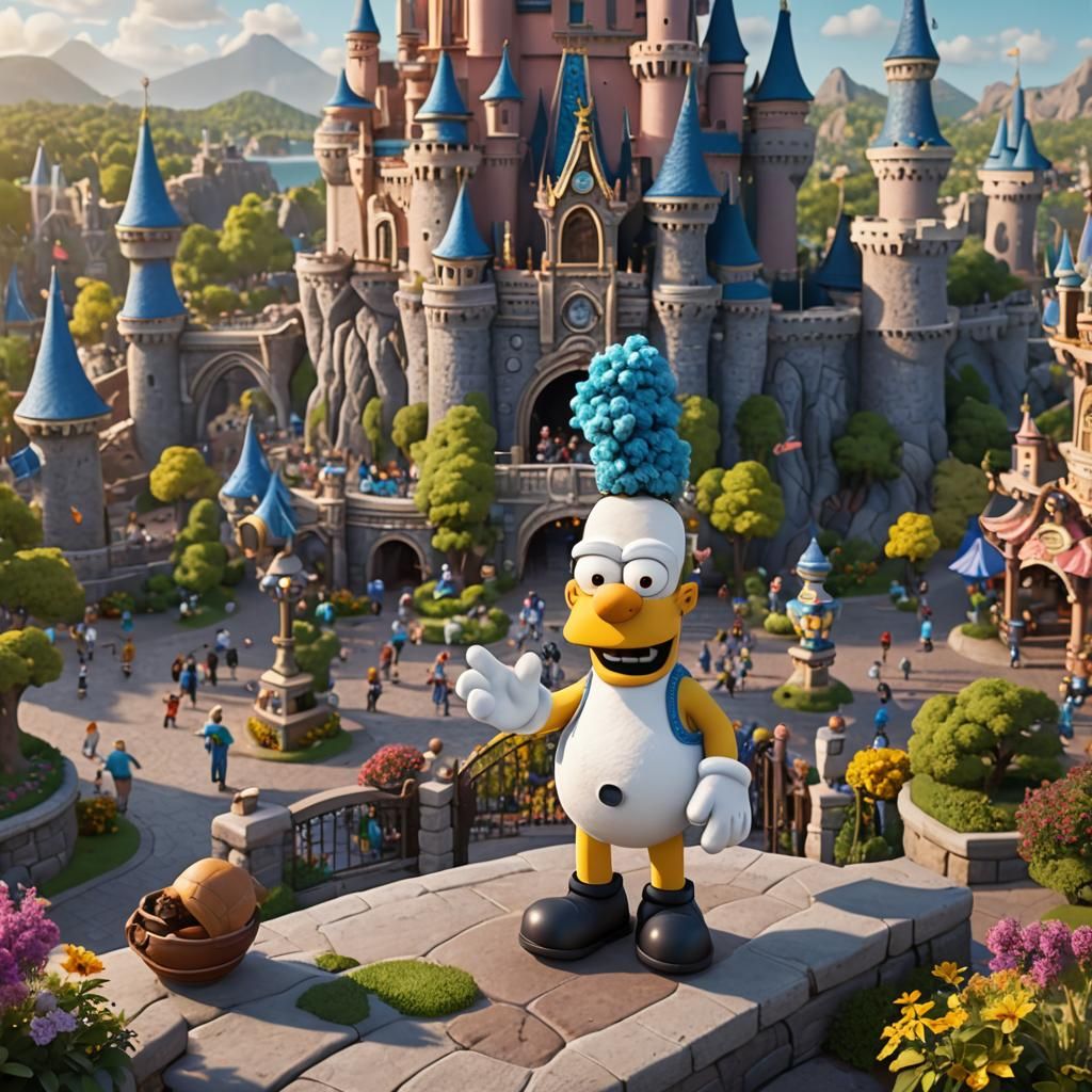 Homer Simpson as Olaf at Disney Park