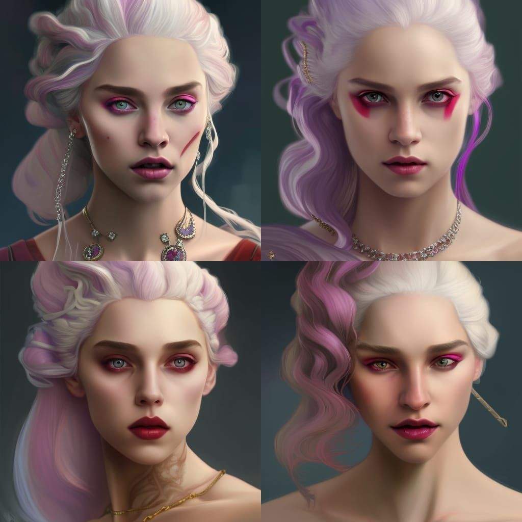 Targaryen Princess Portrait in Hyperdetailed Art Style