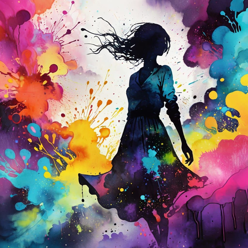 Vibrant Dreamscape in Digital Ink Style