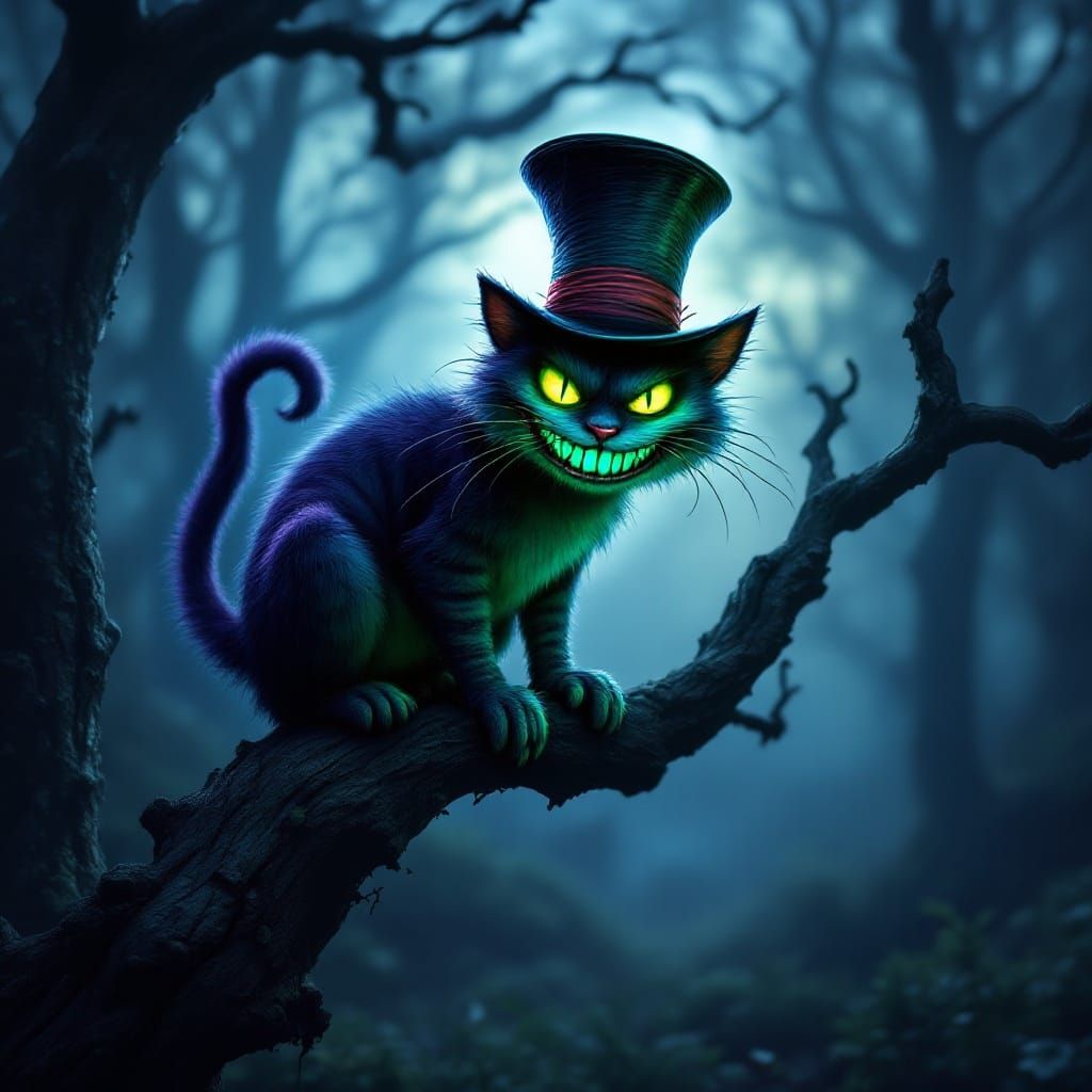 Cheshire Cat Steals the Mad Hatter's Hat