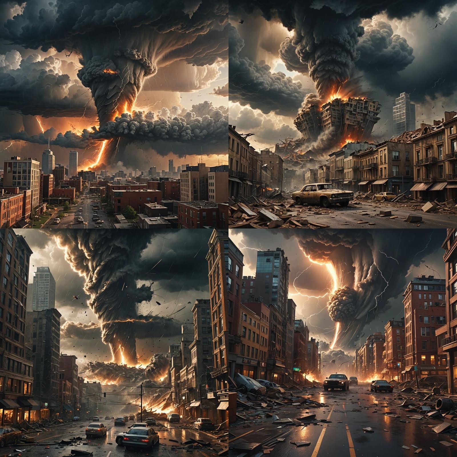 Epic Tornado Destroys Buildings: Digital Matte Painting