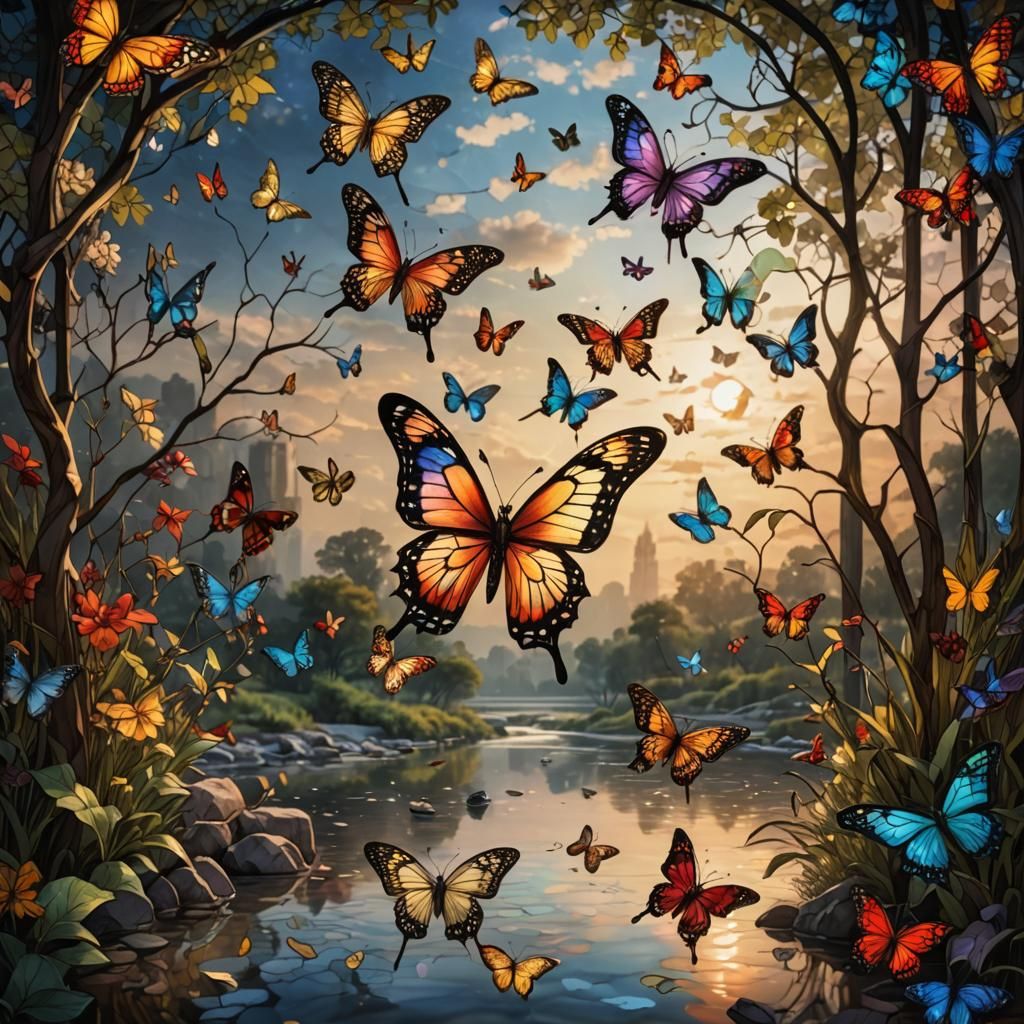 Butterflies dancing on the riverside!