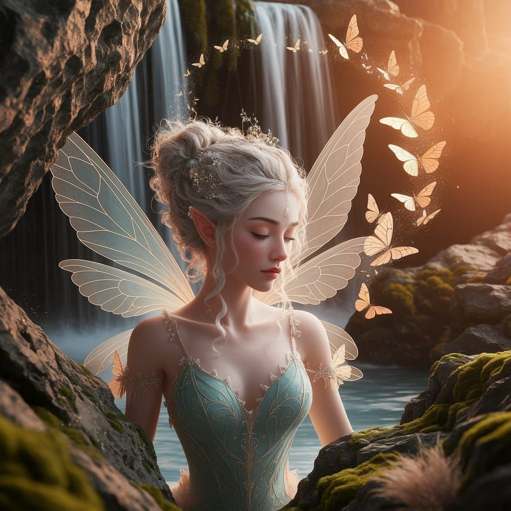 Divine Nature Spirit Portrait in Magical Realism Style