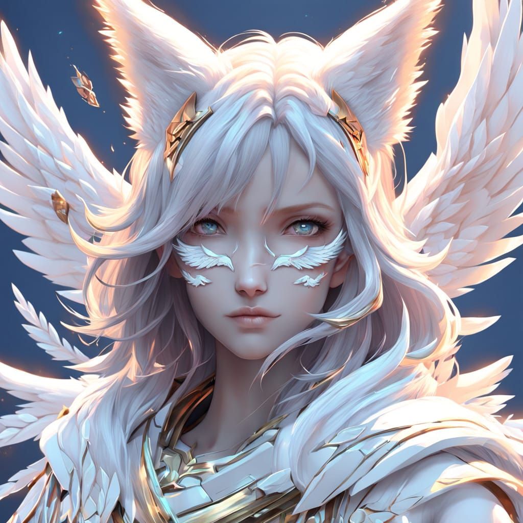 Anime-Inspired Angel Fox Girl in 8K Resolution