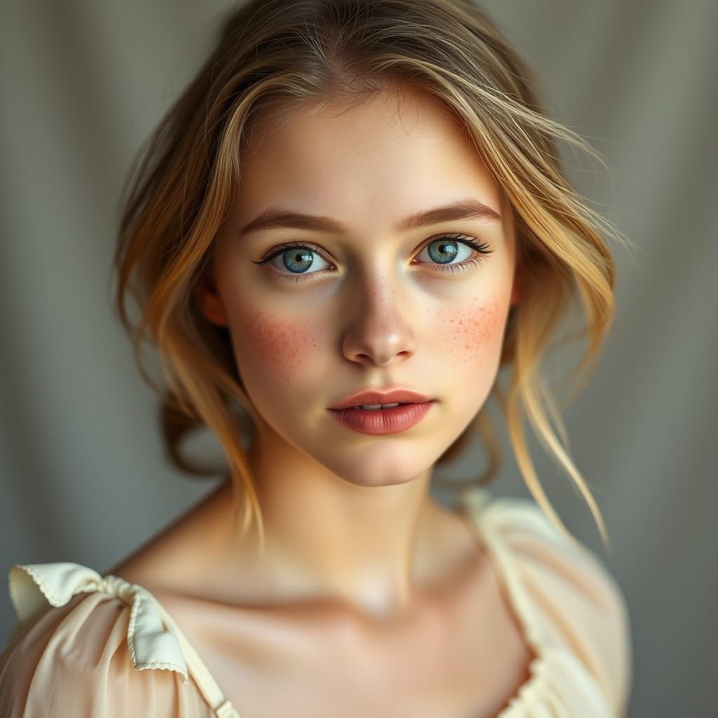 Dreamy Portrait of a Young Woman in a Sundress