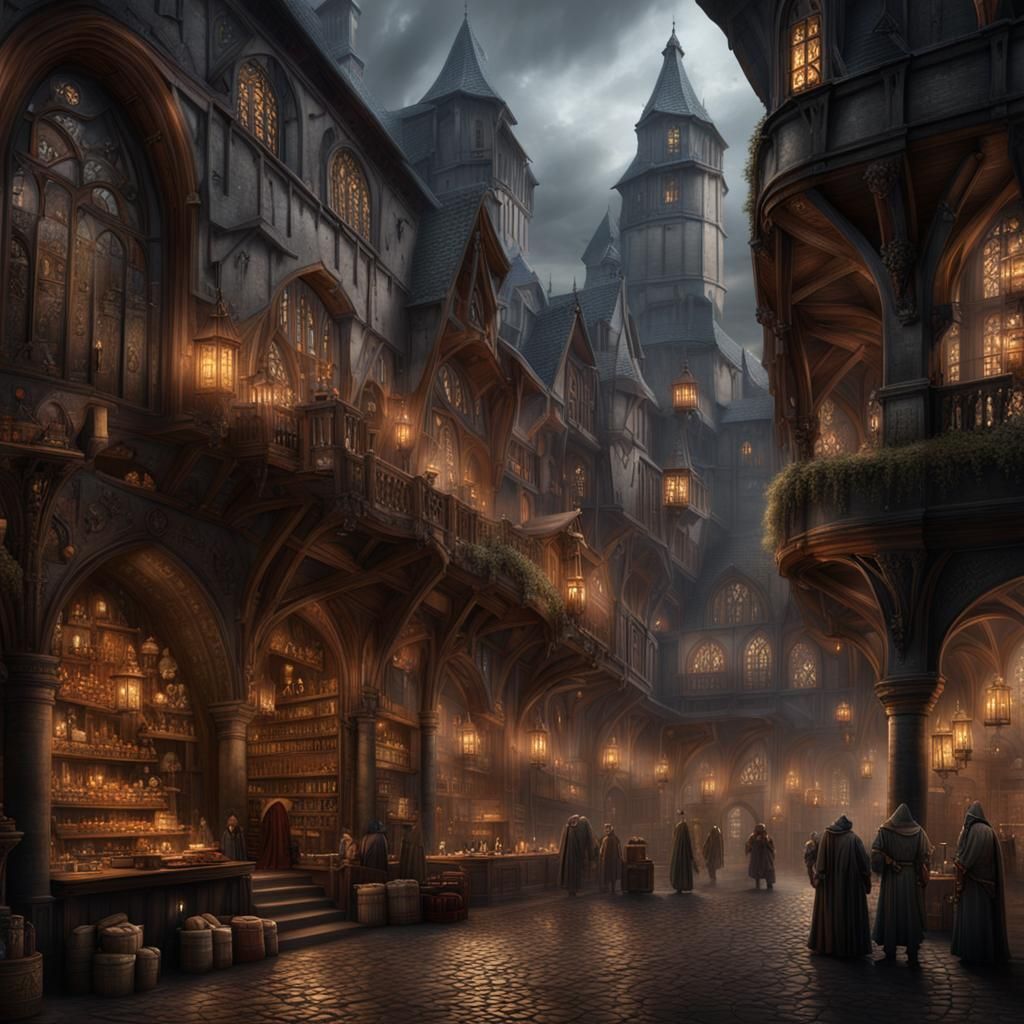 Dark Fantasy Merchants Guild in Medieval Germany