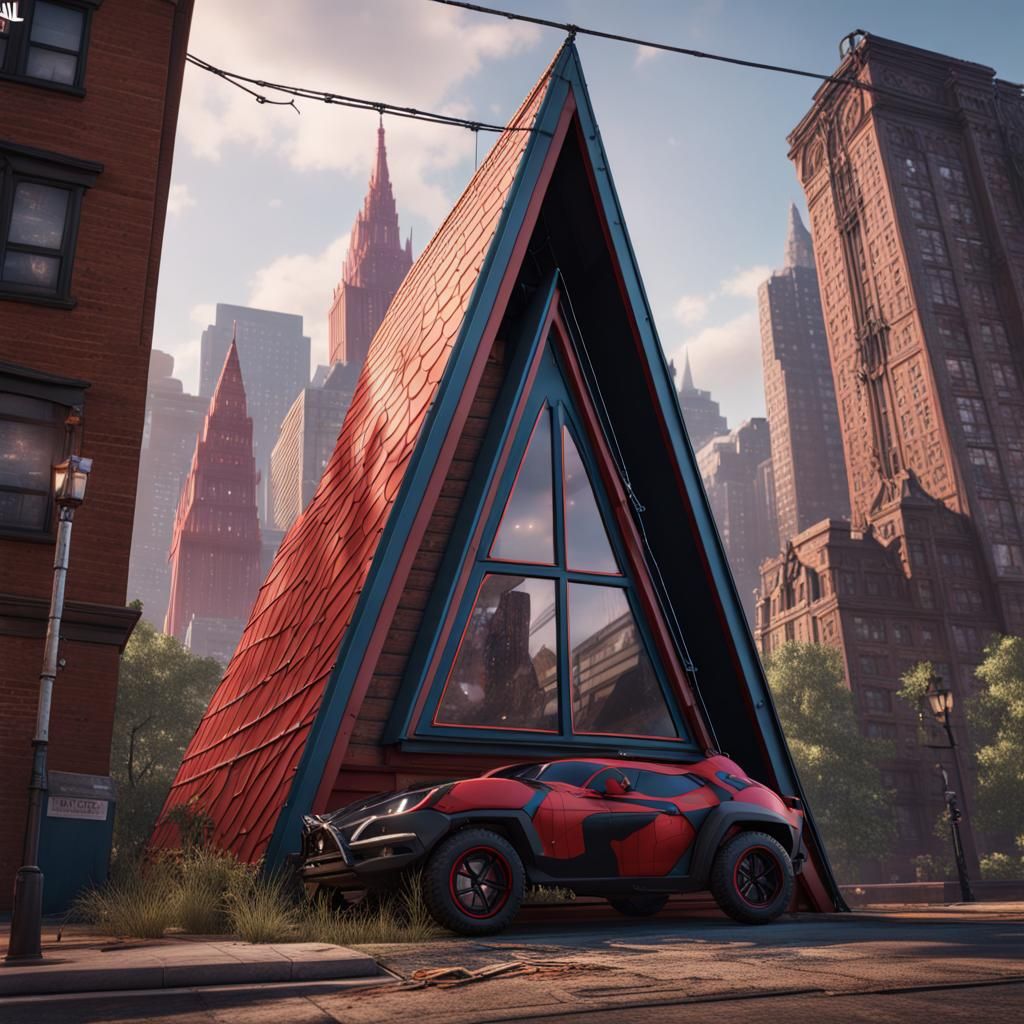 Detailed A-Frame Abode for Spider-Man