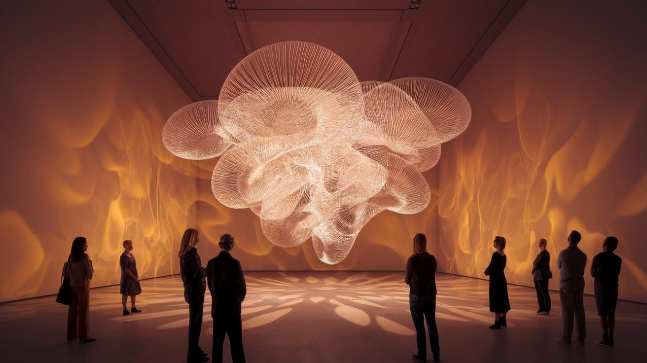 Dreamy Abstract Sculpture Defies Gravity in Museum