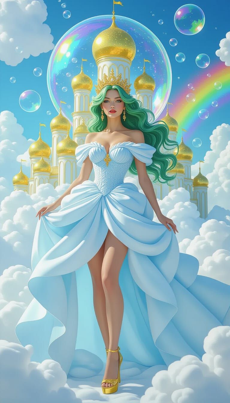 Radiant Bubble Goddess in a Palace of Bubbles