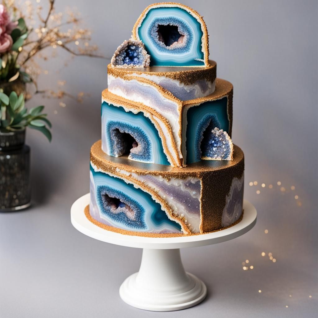 Sparkling Geode Cake: Multi-Tiered Delight