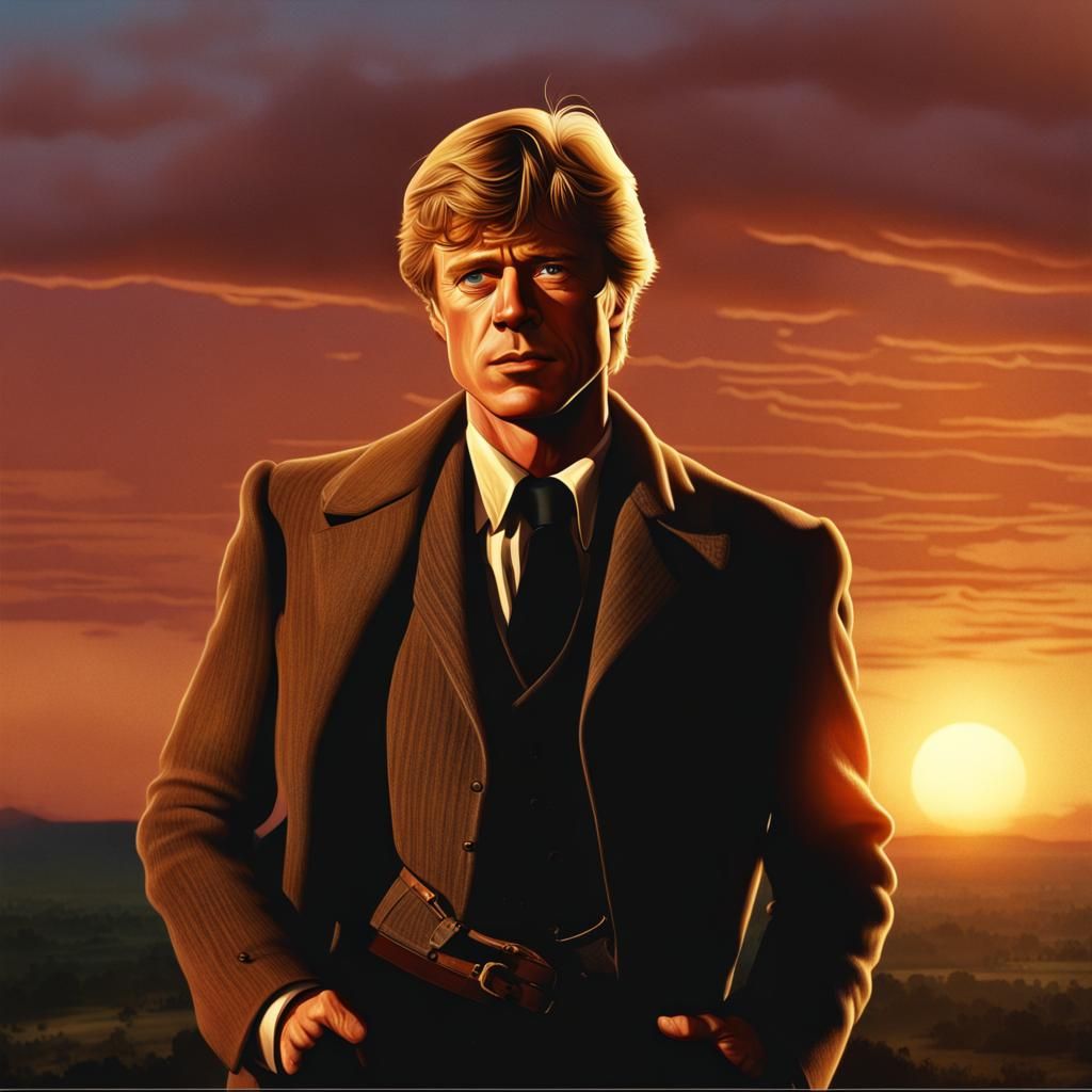 Young Robert Redford Sunset: Digital Matte Painting