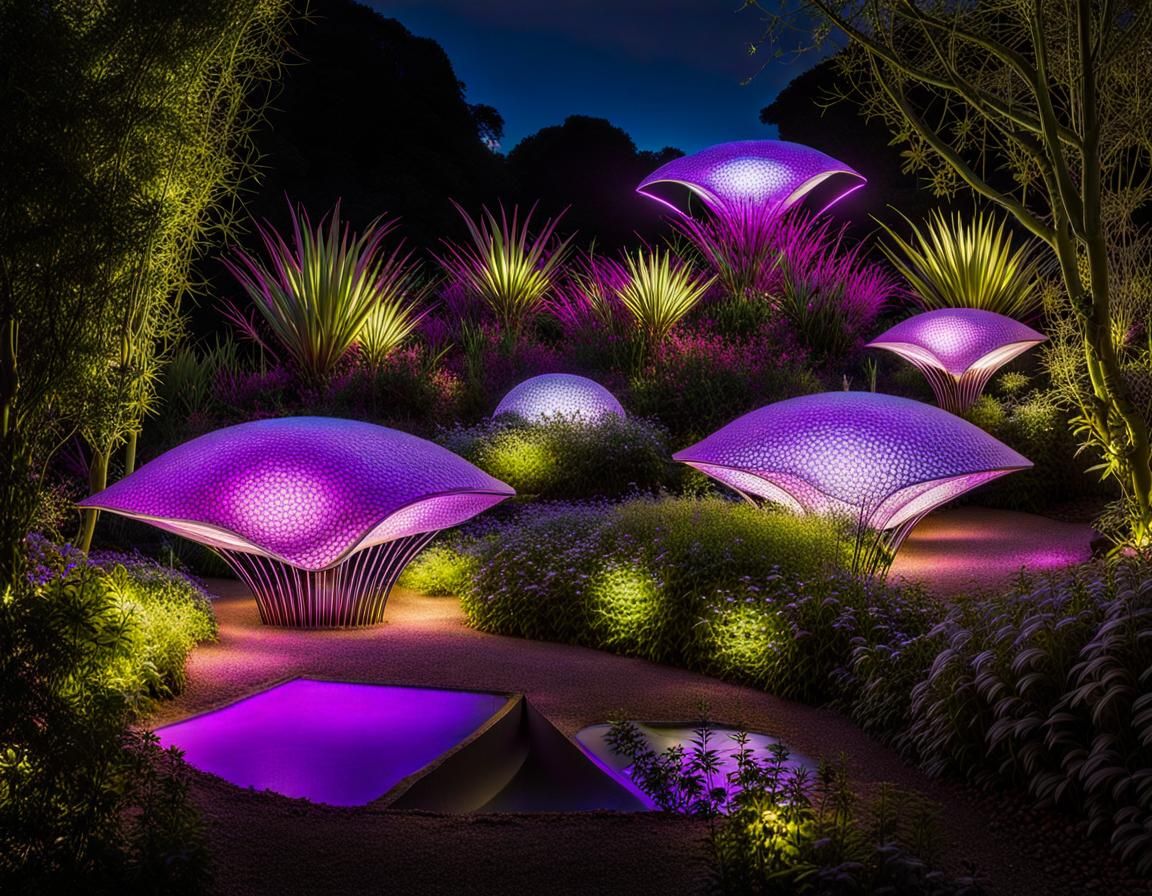 Glowing Omnichromatic Plantscape: A Micrographic Eden