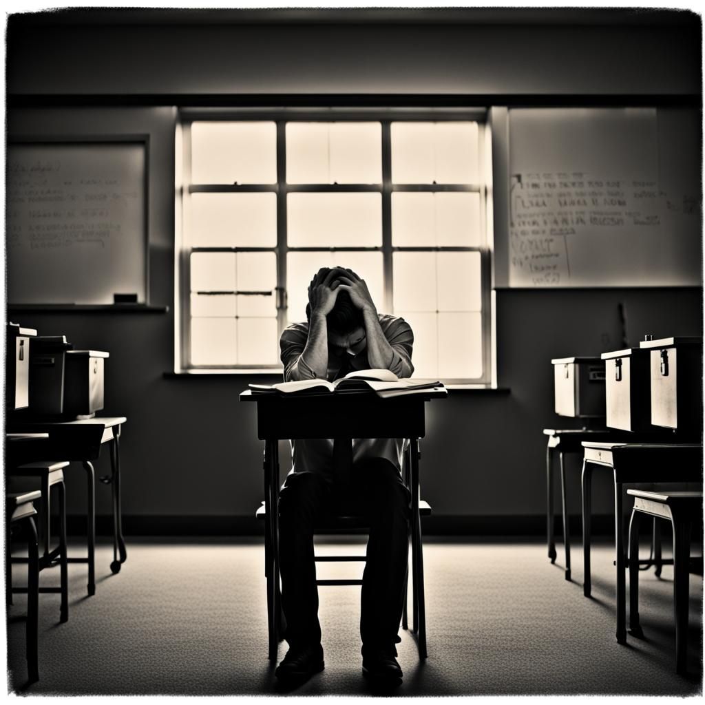 Depressed Teacher: A Sinister Photo of Burnout