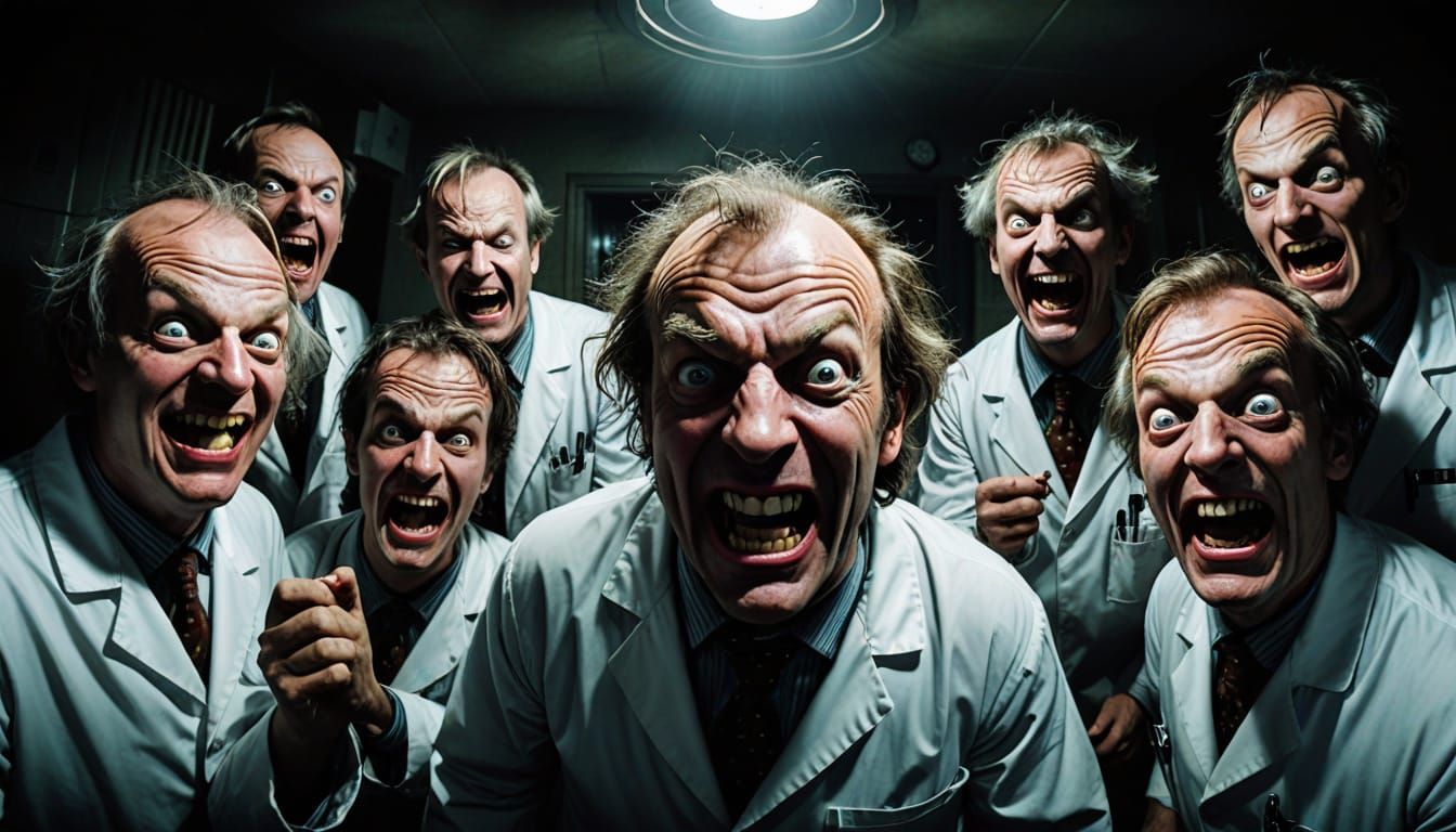 Nightmarish Fisheye Grimace: A William Blake Horror Scene