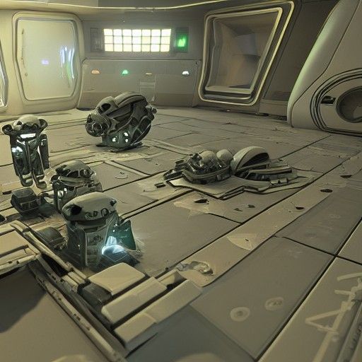 Robots Marching Around Spaceship Home