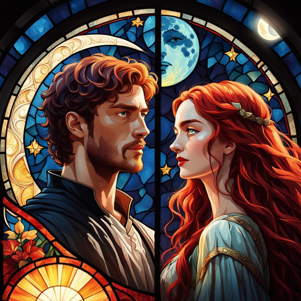 Sun and Moon Movie Poster in Impressionist Style