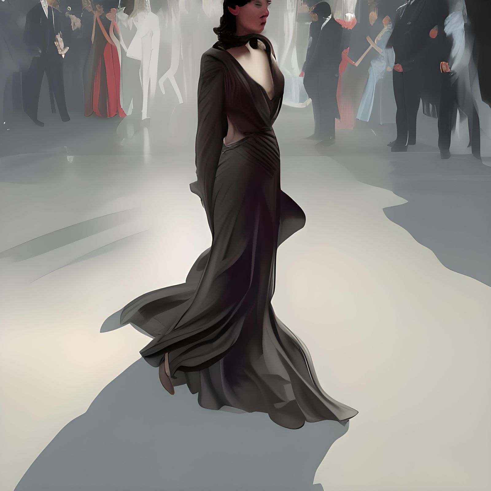 Glamorous Movie Star at 1930s Awards Ceremony