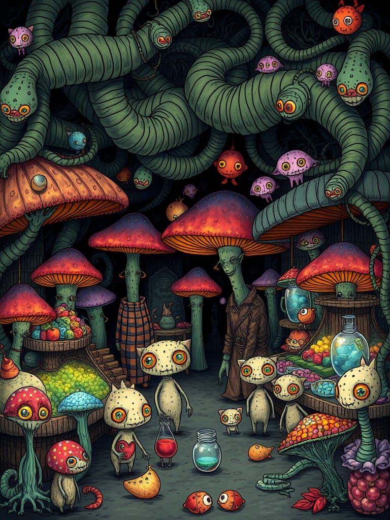 A whimsical alien market 2