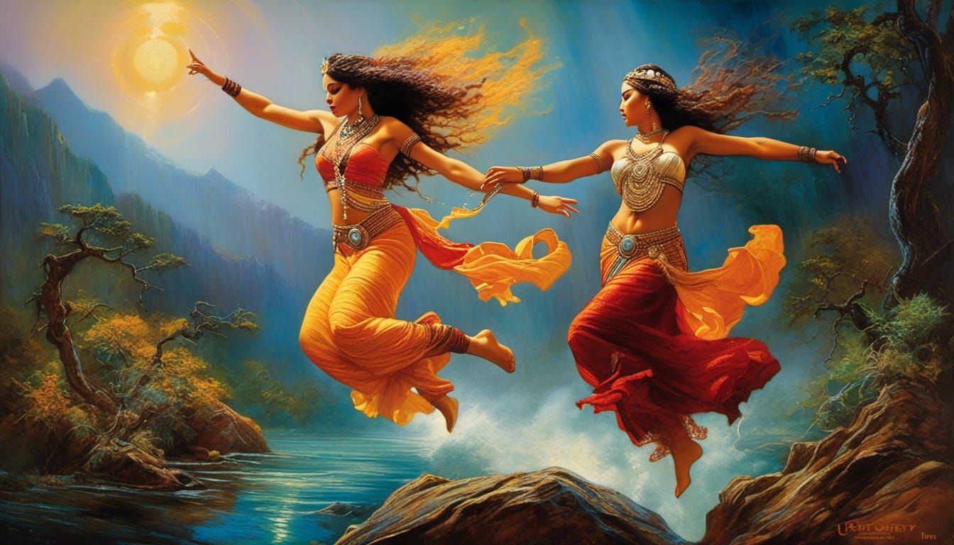 Fantasy Oil Painting of Figure in Bayou