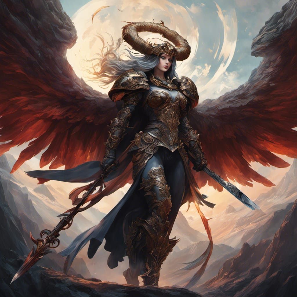 Angel of Death with Scythe: Hyperdetailed Portrait