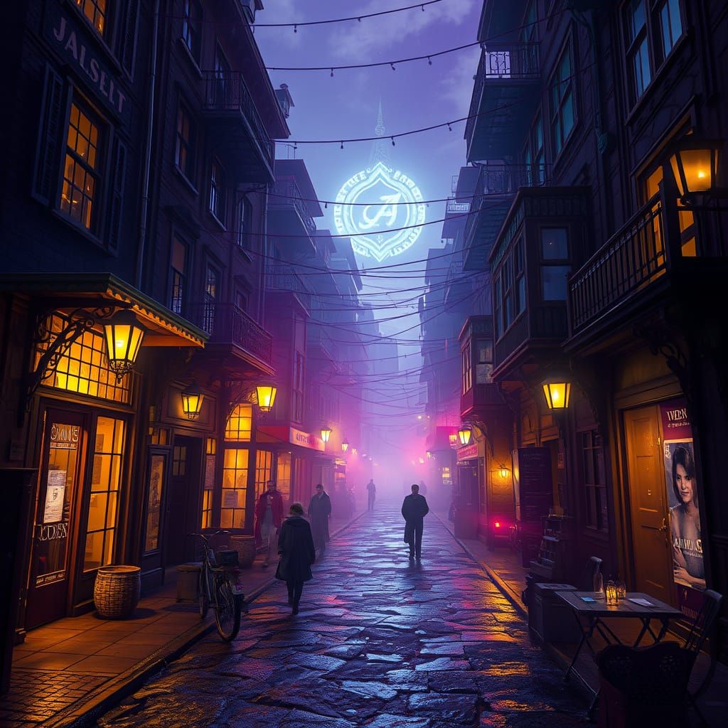Gaslight District Dark Fantasy Concept Art