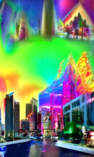 Hallucinogenic Cityscape in Holographic 8K Resolution