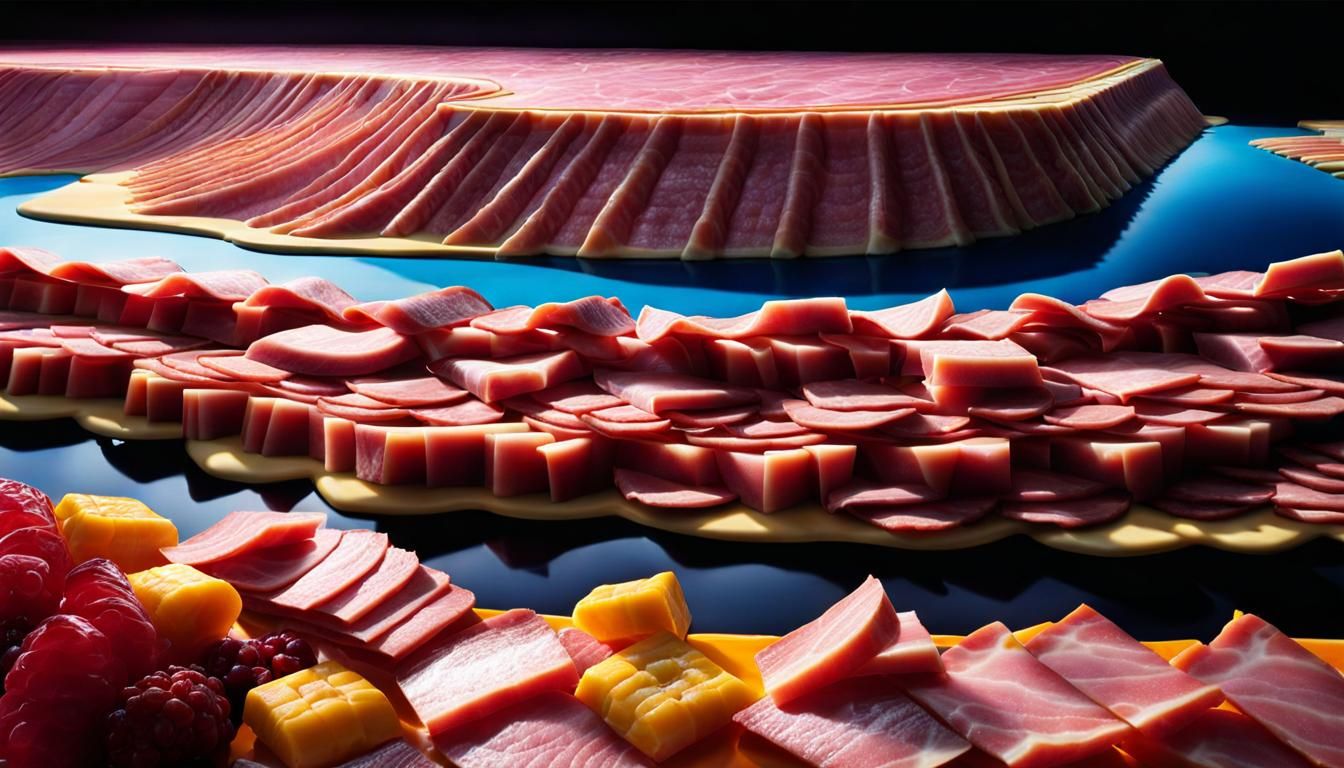 Photorealistic Ham Dam in Vibrant Colors