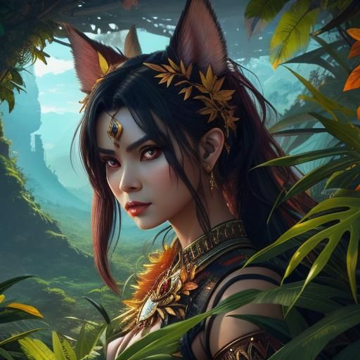 Tribal Warrior Camouflaged in Jungle, Horror Style