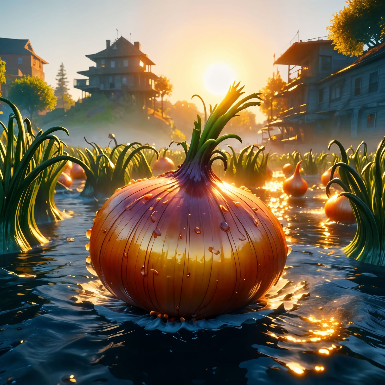 Epic Biopunk Onion in Golden Hour