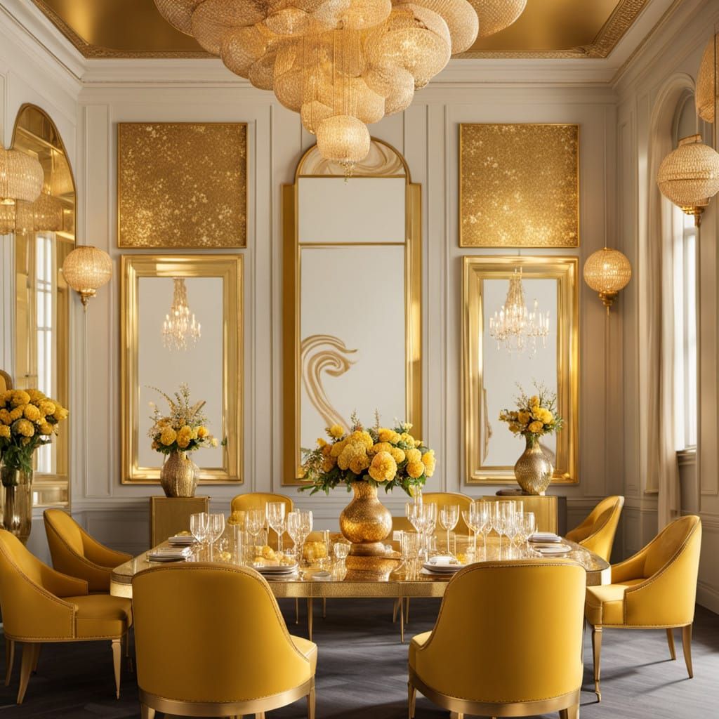 A vibrant Art Deco **ballroom** (!?)