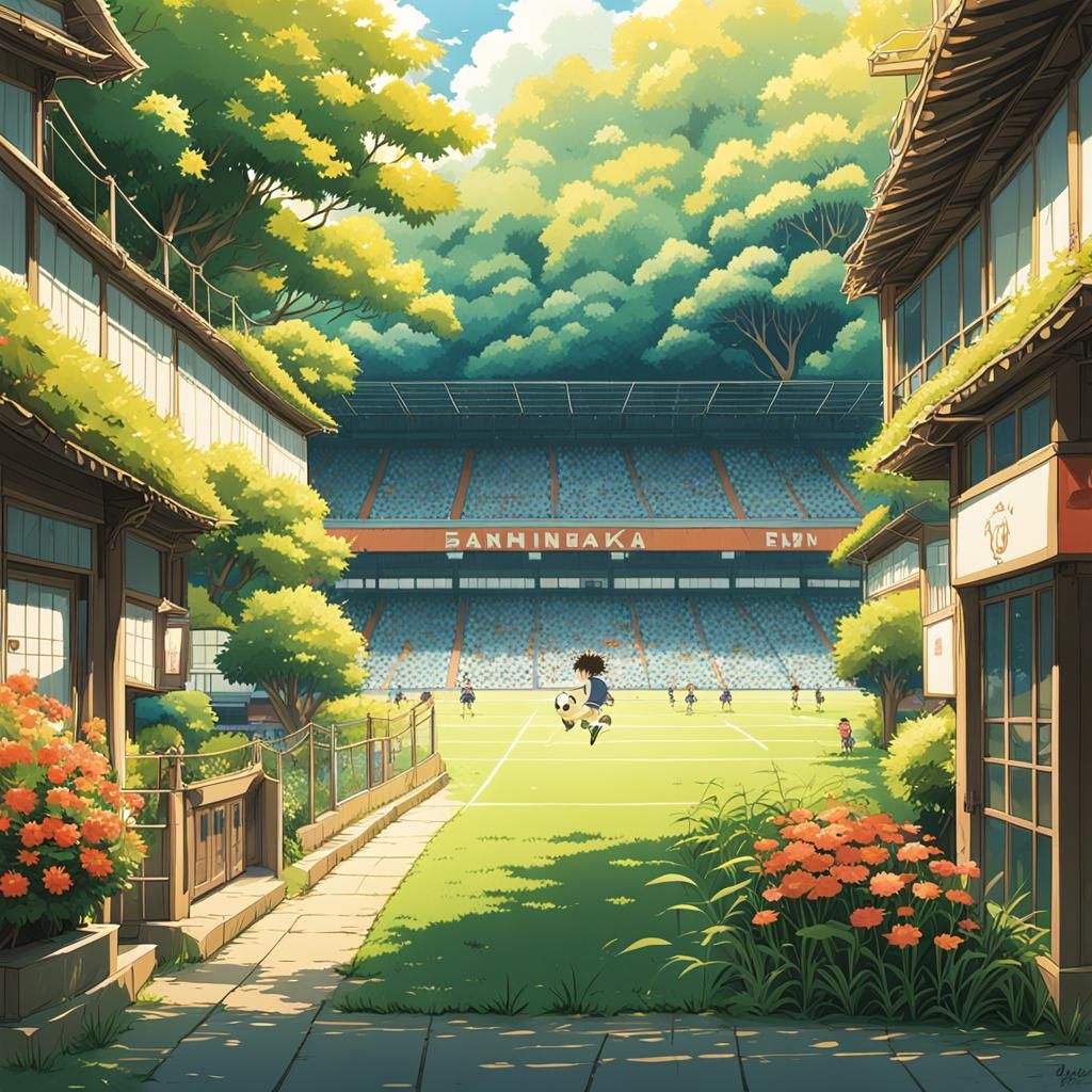 Soccer Deity in Anime Key Visual Style