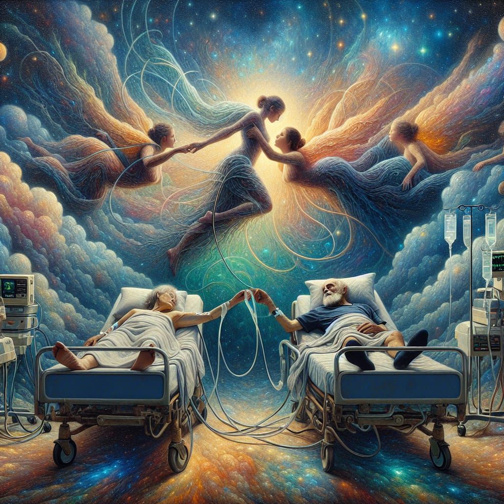 Elderly Patients Tango with Death in Surrealist Dreamscape