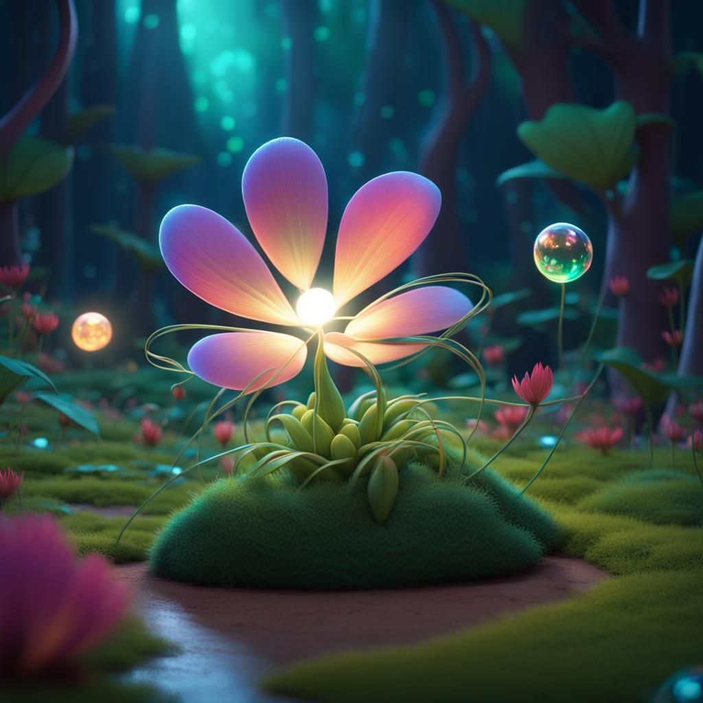Enchanted Bloom in the Midnight Glade