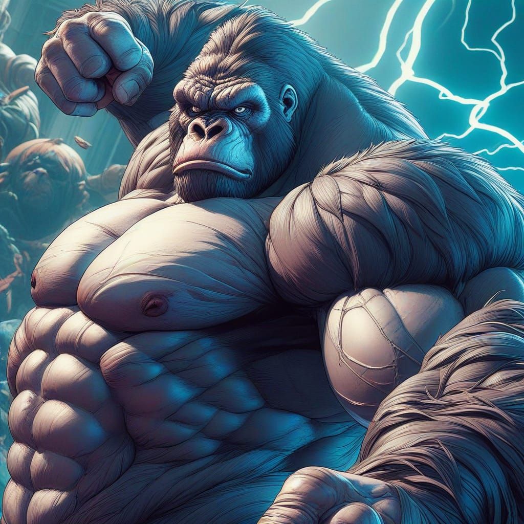 Dark Fantasy Gorilla in Tower Stance