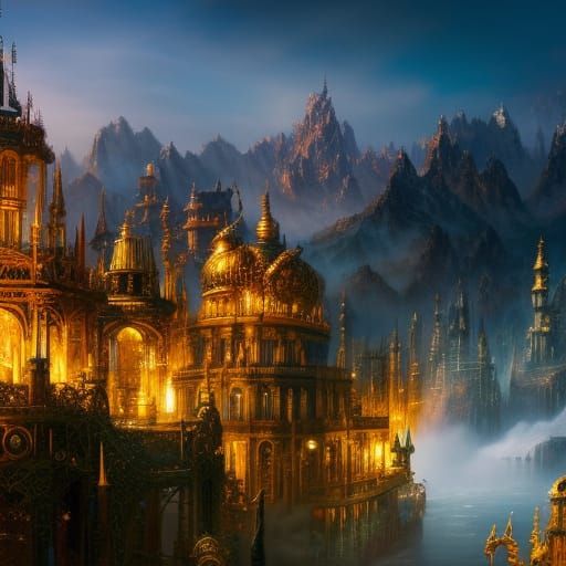 Magnificent Hyperrealistic Landscape in Detailed Matte Paint...