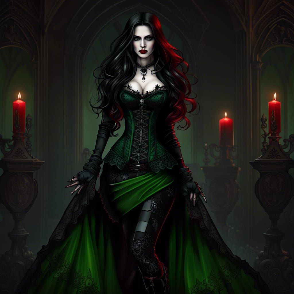 Alluring Vampire in Gothic Style
